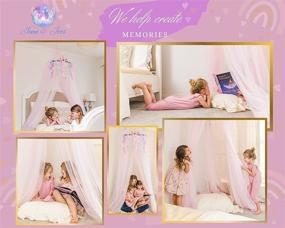 img 1 attached to 🦄 Jenn &amp; Joos Unicorn Princess Pink Bed Canopy for Girls I Unicorn Princess Crib Canopy - Extra Large Dome with Dual Layer of Long Soft and Breathable Chiffon Fabric I Reading Nook Canopy for Girls