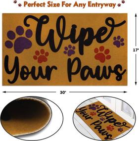 img 1 attached to 🐾 Wipe Your Paws Indoor Outdoor Puppy Doormat with Paw Print - Rustic Front Door Mat for Dog Lovers & Funny Entrance Decor - 17x30 Inches