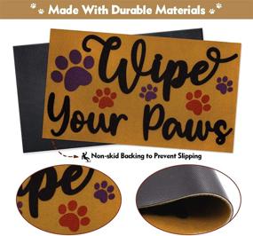 img 3 attached to 🐾 Wipe Your Paws Indoor Outdoor Puppy Doormat with Paw Print - Rustic Front Door Mat for Dog Lovers & Funny Entrance Decor - 17x30 Inches