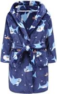 👶 fleece printed hooded bathrobes: perfect toddler boys sleepwear & robes logo