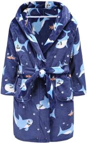 img 4 attached to 👶 Fleece Printed Hooded Bathrobes: Perfect Toddler Boys Sleepwear & Robes