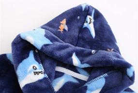 img 1 attached to 👶 Fleece Printed Hooded Bathrobes: Perfect Toddler Boys Sleepwear & Robes