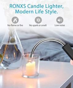 img 3 attached to RONXS Candle Lighter, Square Electric Arc Lighter with LED Battery Display and 🕯️ Safety Switch, USB Rechargeable Lighter with Longer Flexible Neck for Camping, Cooking, BBQs, and Fireworks