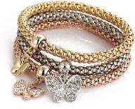 🦋 girls' jewelry multilayer butterfly stretch bracelet logo