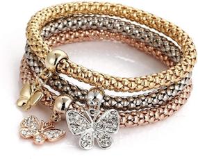 img 4 attached to 🦋 Girls' Jewelry Multilayer Butterfly Stretch Bracelet