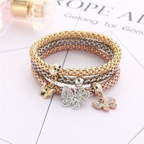 img 3 attached to 🦋 Girls' Jewelry Multilayer Butterfly Stretch Bracelet