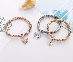 img 2 attached to 🦋 Girls' Jewelry Multilayer Butterfly Stretch Bracelet