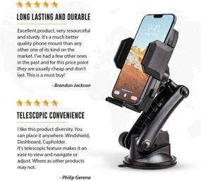 img 3 attached to 🚗 Trident Poseidon - Hands-Free Car Phone Holder and Universal Cell Phone Mount for Car Windshield, Dashboard, Office Desk, and More