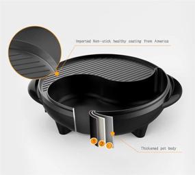 img 1 attached to 🍲 LIVEN Electric Hot Pot Grill with Non-Stick Coating - 1300W, 120V TAIJI