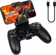 enhance your gaming experience with the 2 pack ps4 controller phone clip mount: adjustable grip bracket for remote play on android/ios smartphones – compatible with dualshock 4/ps4 slim/ps4 pro controller – black логотип