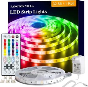 img 4 attached to 🔌 32,8 футовая лента RGB LED-подсветки 5050 для спальни, комнаты, кухни: набор светодиодной ленты для настройки цвета с дистанционным управлением и блоком питания.