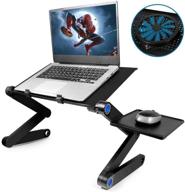 🖥️ xunpuls laptop stand - adjustable aluminum desk with cooling fan, mouse pad, and more - perfect for home office & ergonomic lap desks logo