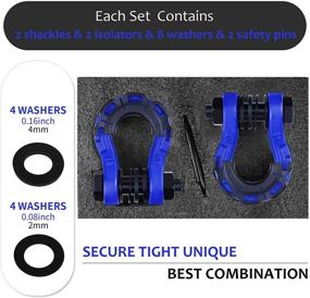 img 1 attached to 🔵 AMBULL Shackles Upgrade - 3/4&#34; D Ring Shackle (2 Pack) | 70,000 lbs Break Strength | Includes 7/8&#34; Pin, Isolator and Washer Kits | Tow Strap, Winch, Off-Road Truck Vehicle Recovery | Blue