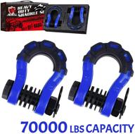 🔵 ambull shackles upgrade - 3/4&#34; d ring shackle (2 pack) | 70,000 lbs break strength | includes 7/8&#34; pin, isolator and washer kits | tow strap, winch, off-road truck vehicle recovery | blue logo