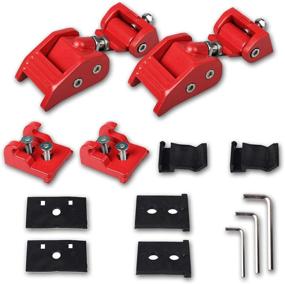 img 3 attached to 🔒 Nakuuly Adjustable RED Aluminum Hood Latches Lock Catch Kit for Jeep Wrangler JK, JKU Rubicon Sahara Sport 2007-2018 - No Drilling Needed, 1 Pair