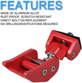 img 1 attached to 🔒 Nakuuly Adjustable RED Aluminum Hood Latches Lock Catch Kit for Jeep Wrangler JK, JKU Rubicon Sahara Sport 2007-2018 - No Drilling Needed, 1 Pair