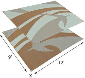 img 3 attached to 🏕️ Versatile Outdoor Patio/RV Camping Mat - Reversible Mats 159127, Swirl Design (Brown/Beige, 9' x 12')