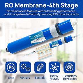 img 1 attached to 💧 Azure Cube Water Systems RO-90 ROES-UV75 ROES-PH75 Compatible 100GPD Complete Reverse Osmosis Water Filter Replacement System Set Standard Stage 1-5 standard 10-inch RO system AC5STG75