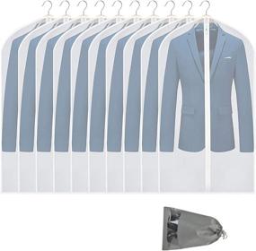 img 4 attached to VICKERT Hanging Garment Bag – Pack of 10 Lightweight Suit Bags, Dust-Proof Clear Garment Bags with Full Zipper – Ideal for Closet Storage and Travel