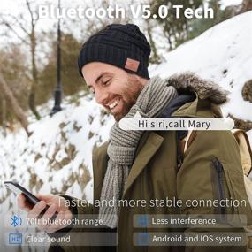 img 2 attached to Enhanced Bluetooth Beanie Hat with HD Stereo| Bluetooth 5.0 Wireless Smart Beanie Headset |Headphones | Unique Christmas Tech Gifts - Black