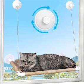 img 2 attached to 🐱 Angela&amp;Alex Cat Window Perch: Sturdy Knob Suction Cups, Window-Mounted Space Saver for Cats - Holds 30 lbs!