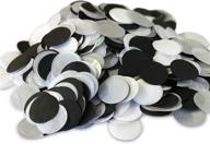 30g biodegradable paper confetti for party celebrations - holiday, anniversary, birthday, graduation, wedding, bridal & baby - 1-inch circles (black/silver/white) logo