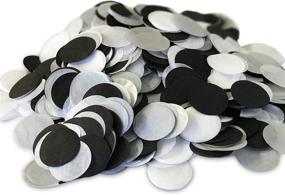 img 1 attached to 30g Biodegradable Paper Confetti for Party Celebrations - Holiday, Anniversary, Birthday, Graduation, Wedding, Bridal & Baby - 1-inch Circles (Black/Silver/White)