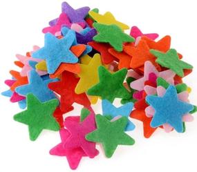 img 2 attached to 🌟 200-Piece Multicolor Star Shaped Fabric Embellishments Felt Pads Appliques for DIY Craft Decoration and Sewing Handcraft