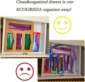 img 3 attached to 🎋 Bamboo Ziplock Bag Storage Organizer: Efficient Kitchen Drawer Solution for Ziploc, Glad, Gallon, Quart, Sandwich & Snack Bags