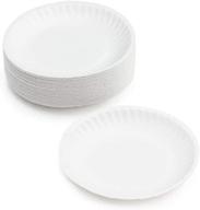 🍽️ hygloss paper plates 6-inches - uncoated white plate - multipurpose foodware, events, crafts, eco-friendly - recyclable & disposable, 100 pack logo