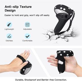 img 2 attached to 🎮 Zivasa Oculus Quest 2 Silicone Touch Controller Grip Covers with Adjustable Hand Knuckle Straps, Wrist Straps, and VR Anti-Throw Protective Sleeve Accessories