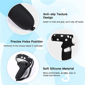 img 1 attached to 🎮 Zivasa Oculus Quest 2 Silicone Touch Controller Grip Covers with Adjustable Hand Knuckle Straps, Wrist Straps, and VR Anti-Throw Protective Sleeve Accessories