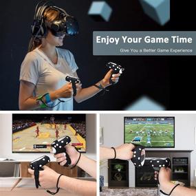 img 3 attached to 🎮 Zivasa Oculus Quest 2 Silicone Touch Controller Grip Covers with Adjustable Hand Knuckle Straps, Wrist Straps, and VR Anti-Throw Protective Sleeve Accessories