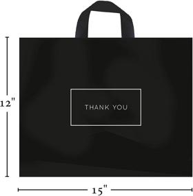 img 3 attached to 🛍️ Premium 50-Pack Thank You Bags for Business: Black Plastic Bags with Soft Loop Handle - Ideal for Boutiques & Shops