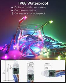 img 1 attached to 🎄 Aclorol WS2811 Pixels: 200pcs Waterproof IP68 12V RGB LED String Lights - 12mm Diffused Round Module for Christmas Holiday Party, Digital Individually Addressable Dream Color