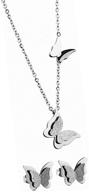 stainless steel butterfly pendant necklace for women and girls with clavicle chain - kestyle logo