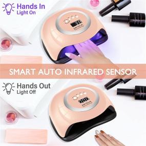 img 1 attached to 💅 ZMteam 168W Portable UV LED Nail Lamp - Fast Drying Gel Nail Polish Dryer with 4 Timers Setting, Auto Sensor, LCD Display - Professional Gel Manicure Curing Lamp for Salon and Home (Pink)