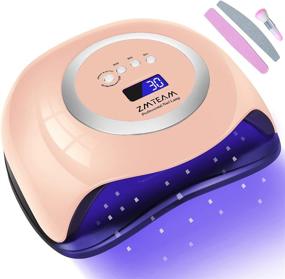 img 4 attached to 💅 ZMteam 168W Portable UV LED Nail Lamp - Fast Drying Gel Nail Polish Dryer with 4 Timers Setting, Auto Sensor, LCD Display - Professional Gel Manicure Curing Lamp for Salon and Home (Pink)