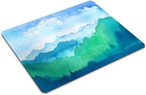 img 2 attached to 🖱️ Customized Gaming Mouse Pad - Rectangle Non-Slip Rubber Mousepad with Mountain Watercolor Design