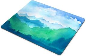 img 1 attached to 🖱️ Customized Gaming Mouse Pad - Rectangle Non-Slip Rubber Mousepad with Mountain Watercolor Design