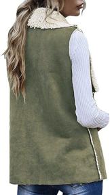 img 3 attached to Gafeng Cardigan Sleeveless Shearling Outerwear Women's Clothing