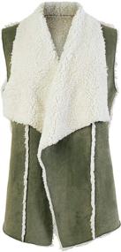 img 2 attached to Gafeng Cardigan Sleeveless Shearling Outerwear Women's Clothing