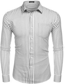 img 2 attached to Stylish COOFANDY Men's Chambray Oxford Button-Down: Casual and Classic Clothing