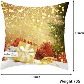 img 3 attached to 🎄 JONERISE Christmas Throw Pillow Covers: Festive 18 x 18 Inch Xmas Decorations for Sofa - Red Cotton Linen Cushion Case, Pillowcases for Couch