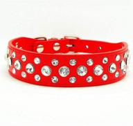 ✨ stylish and sparkling: haoyueer bling rhinestone pu leather crystal diamond pet dog cat puppy collar in black (s m l xl) logo