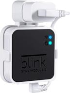 fomass outlet wall mount: a convenient holder for blink sync module 2 and blink cameras with easy mount short cable - white logo
