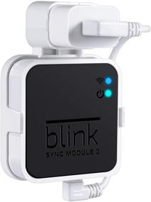 img 4 attached to Настенное крепление FoMass Outlet: Удобный держатель для модуля синхронизации Blink 2 и камер Blink с легким креплением короткого кабеля - белый