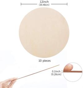 img 3 attached to 🔘 12 Inch Wood Circles - Pack of 3 Round Wood Discs for Crafts, 2.5mm Thick Unfinished Wood Rounds for Pyrography, Painting, Party Decoration, Holiday Gifts