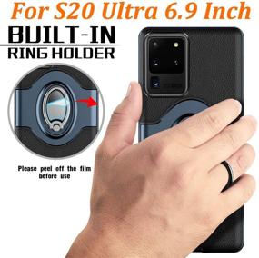 img 2 attached to 📱 eSamcore Galaxy S20 Ultra Case - Phone Ring Holder with Magnetic Car Mount Kickstand Grip [Navy Blue]