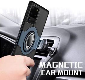 img 1 attached to 📱 eSamcore Galaxy S20 Ultra Case - Phone Ring Holder with Magnetic Car Mount Kickstand Grip [Navy Blue]